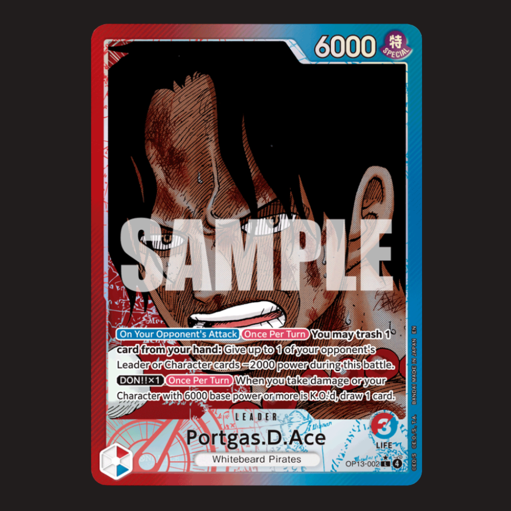 (Pre-owned) English Portgas.D.Ace Alt Leader OP13-002 - Carrying On His Will - Near Mint