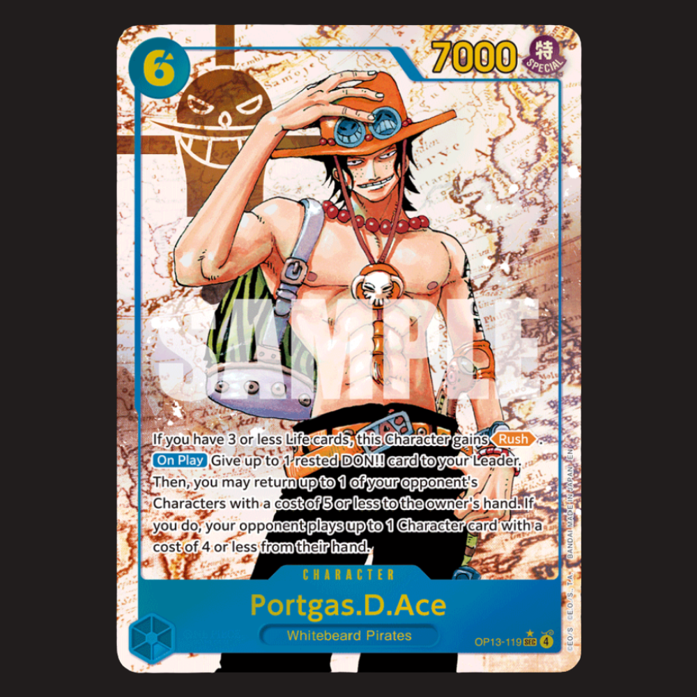 (Pre-owned) English Portgas.D.Ace Alt Art OP13-119 - Carrying On His Will - Near Mint