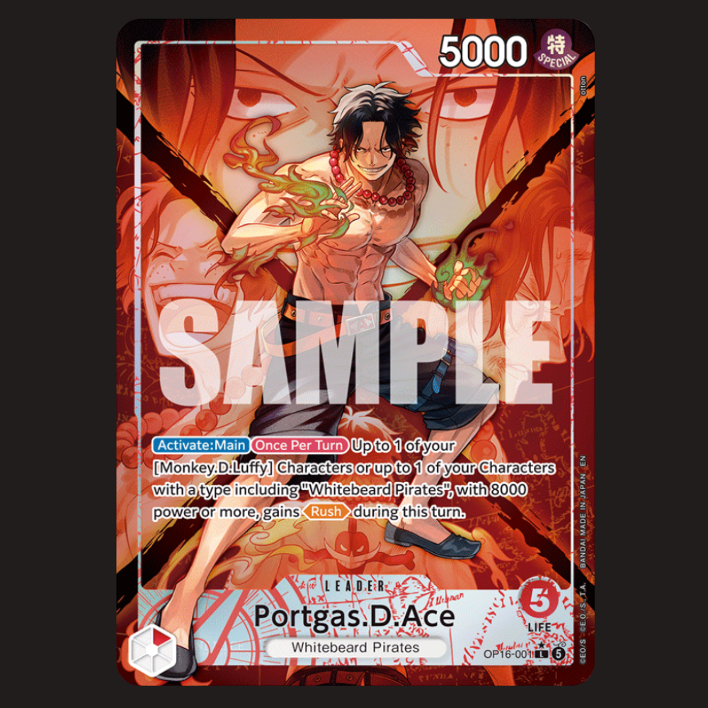 (Pre-owned) English Portgas.D.Ace Alt Leader OP16-001 - The Time of Battle - Near Mint