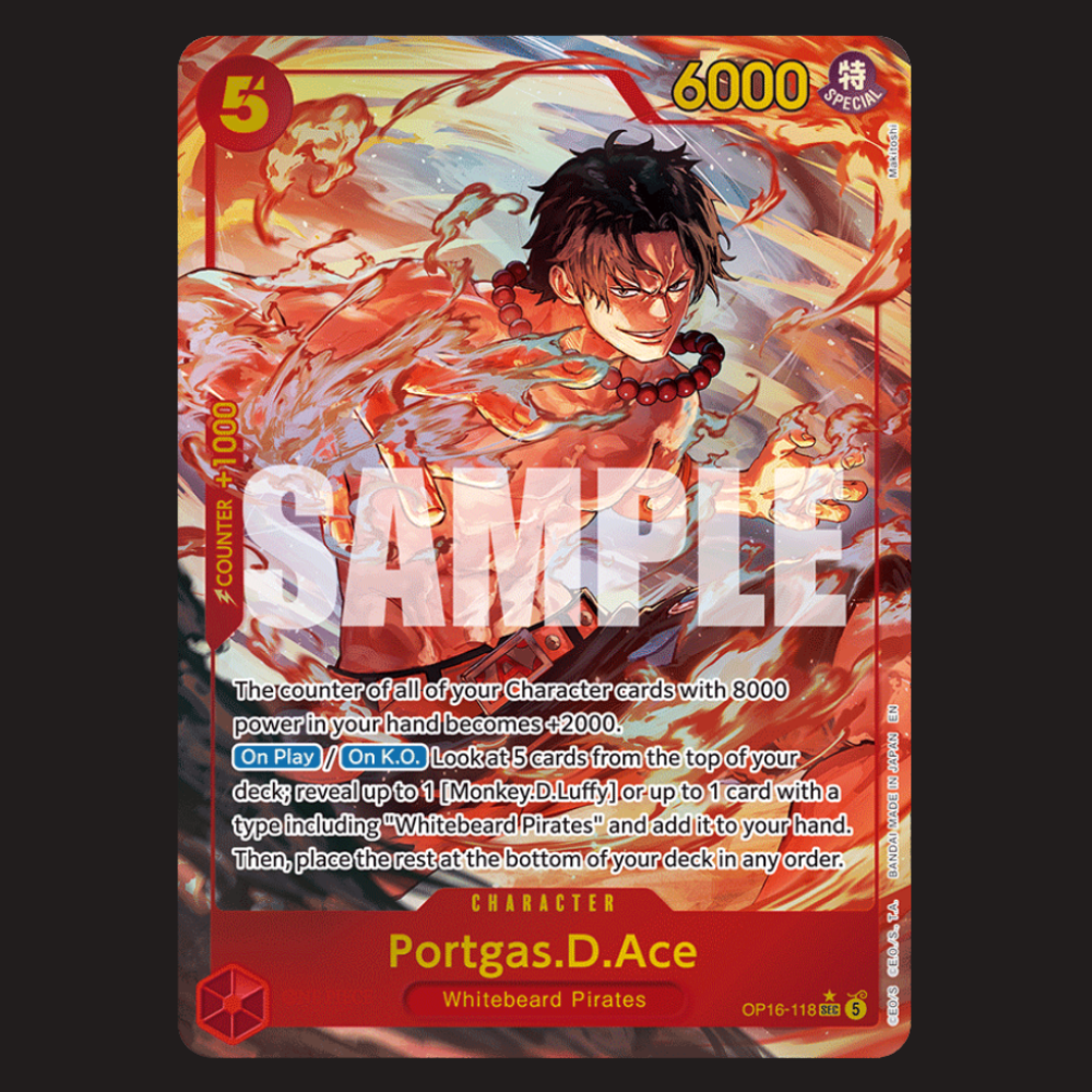 (Pre-owned) English Portgas.D.Ace Alt Art OP16-118 - The Time of Battle - Near Mint