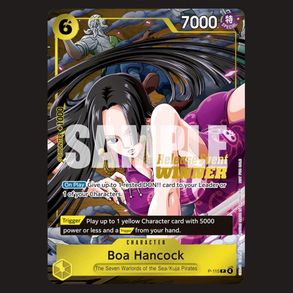 (Pre-owned) English Boa Hancock Release Event Winner Stamped P-115 - OP15/EB04 Release Event - Near Mint