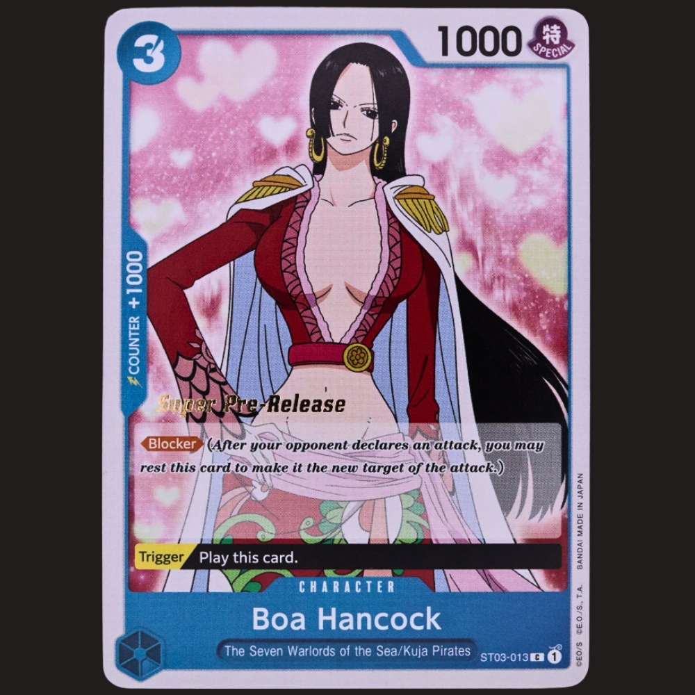 (Pre-owned) English Boa Hancock Super Pre-release Stamped ST03-013 - Seven Warlords of the Sea Release Event - Near Mint