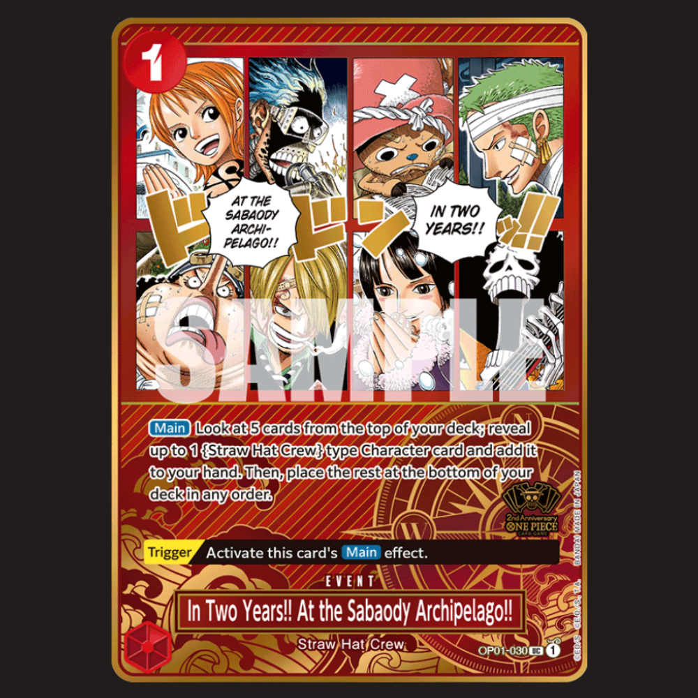 (Pre-owned) English 'In Two Years!! At the Sabaody Archipelago!' Alt Event OP01-030 - 2nd Anniversary - Near Mint