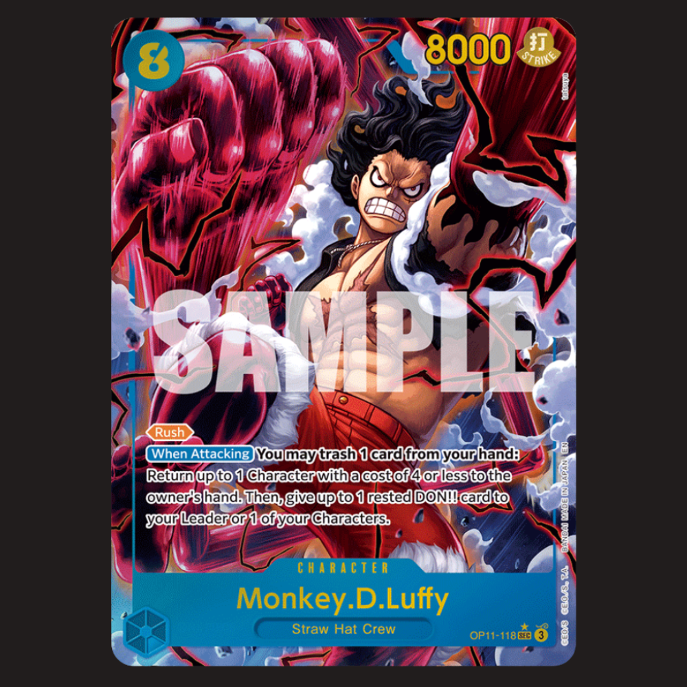 (Pre-owned) English Monkey.D.Luffy Alt Art OP11-118 - A Fist of Divine Speed - Near Mint