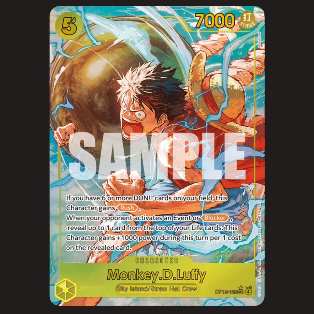 (Pre-owned) English Monkey.D.Luffy Alt Art OP15-119 - Adventure on Kami's Island - Near Mint