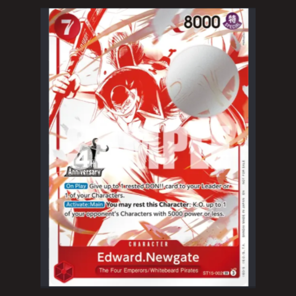 (Pre-owned) English Edward Newgate 4th Anniversary Promo ST15-002 (OP17) - The World's Strongest Warriors - Near Mint