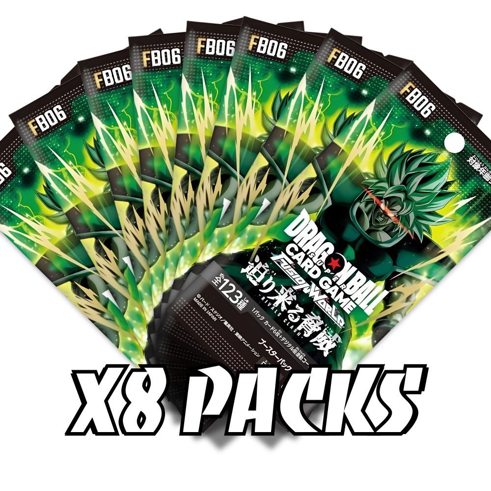 DRAGON BALL SUPER TCG: FB06 Japanese Booster Pack (X8 PACKS) - Fusion World Rivals Clash -