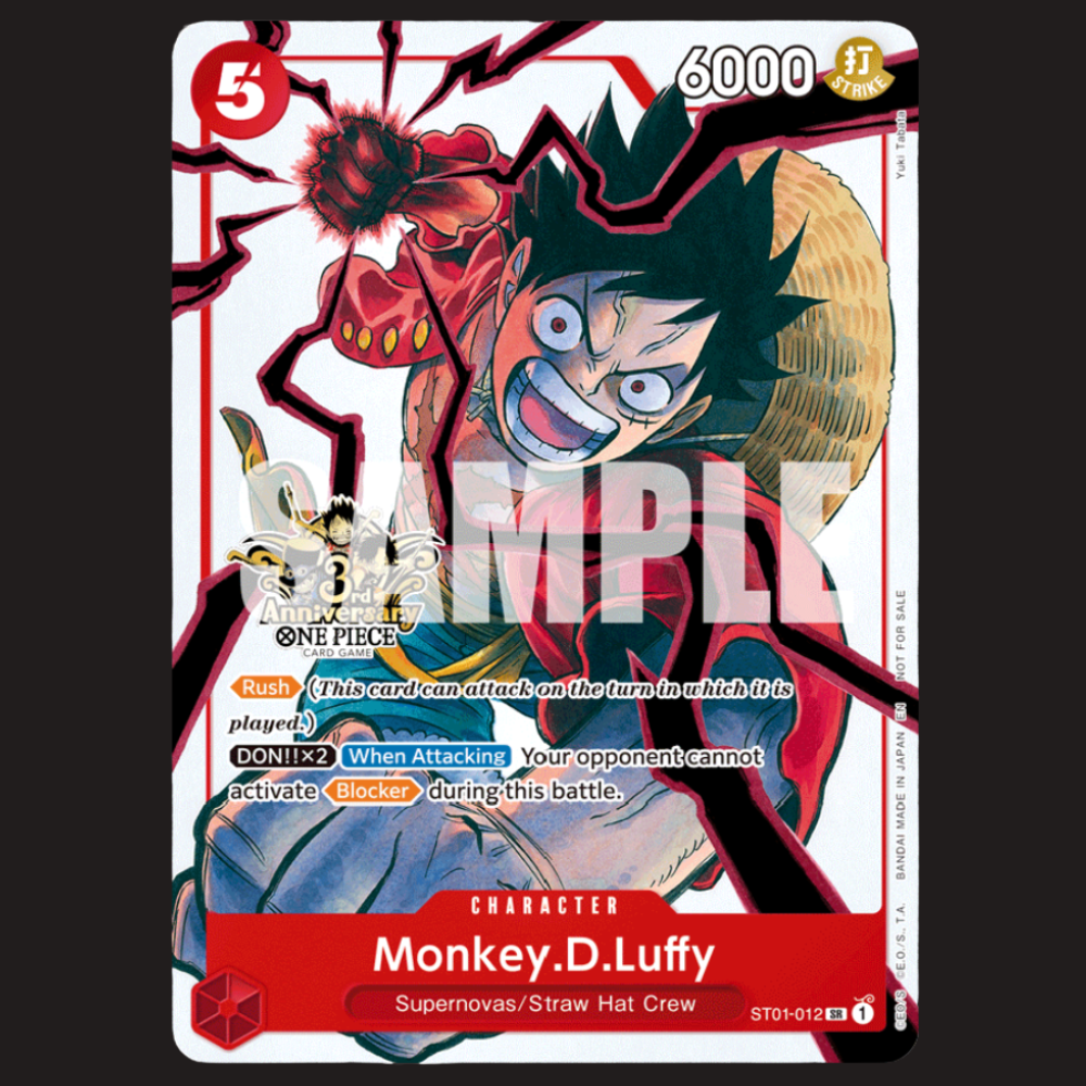 (Pre-owned) English Monkey.D.Luffy Stamped Promo ST01-012 - 3rd Anniversary Event - Near Mint