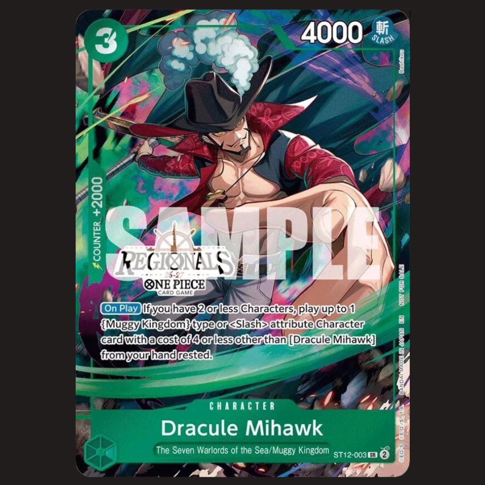 (Pre-owned) English Dracule Mihawk Regionals Stamped ST12-003 - Regionals Participation Pack 2026 Vol 1 - Near Mint