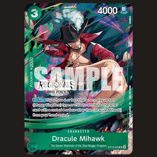 (Pre-owned) English Dracule Mihawk Regionals Stamped ST12-003 - Regionals Participation Pack 2026 Vol 1 - Near Mint