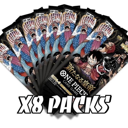 ONE PIECE TCG: OP-09 Japanese Booster Pack Bundle (X8 PACKS)  - The Four Emperors -