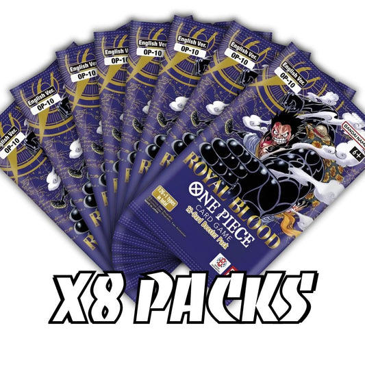 ONE PIECE TCG: OP-10 English Booster Pack Bundle (X8 PACKS) - Royal Blood -