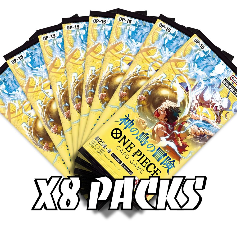 ONE PIECE TCG: OP-15 Japanese Booster Pack Bundle (X8 PACKS) - Adventures On Kami's Island -