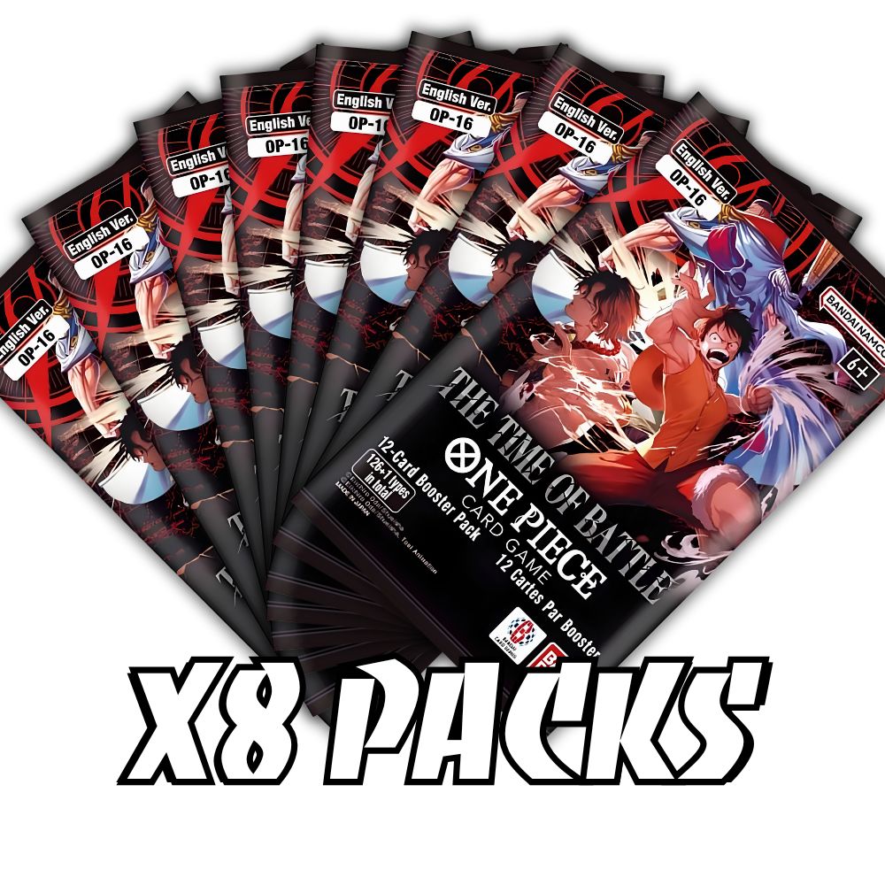 ONE PIECE TCG: OP-16 English Booster Pack Bundle (X8 PACKS) - The Time Of Battle -