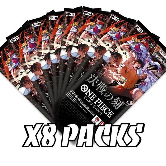 ONE PIECE TCG: OP-16 Japanese Booster Pack Bundle (X8 PACKS) - The Time Of Battle -