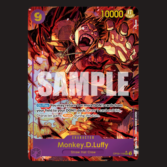 (Pre-owned) English Monkey.D.Luffy Alt Art OP09-119 - Emperors in the New World - Near Mint