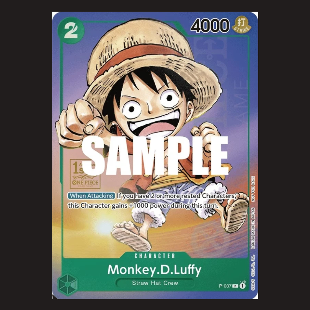 (Pre-owned) English Monkey.D.Luffy Stamped Promo P-037 - 1st Anniversary Promo - Near Mint