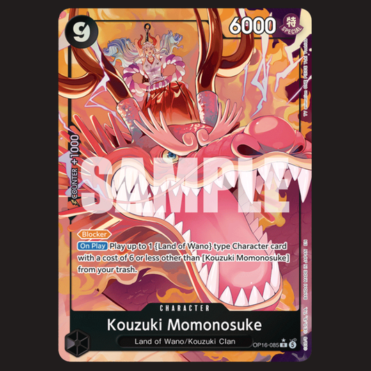(Pre-owned) English Kouzuki Momonosuke Alt Art OP16-085 - The Time of Battle - Near Mint
