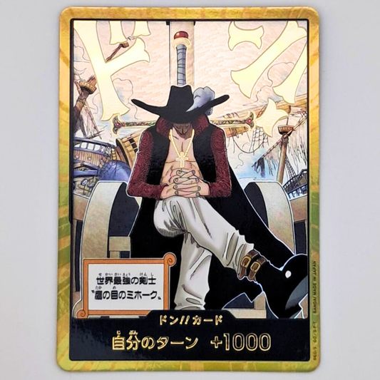 (Pre-owned) Japanese Dracule Mihawk OP14 Gold Don - Azure Sea's Seven - Near Mint